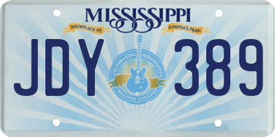 MS license plate JDY389