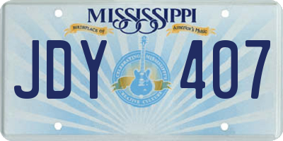 MS license plate JDY407