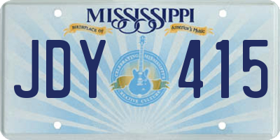MS license plate JDY415