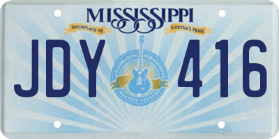 MS license plate JDY416