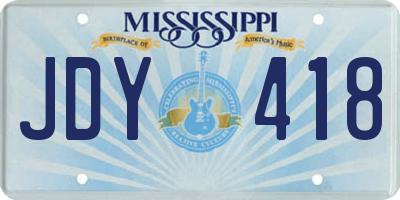 MS license plate JDY418
