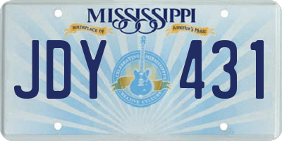 MS license plate JDY431