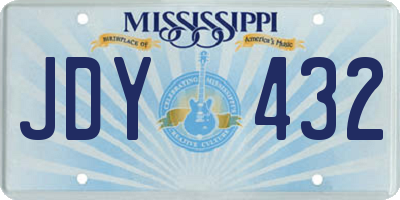 MS license plate JDY432