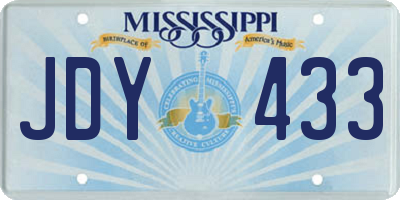 MS license plate JDY433