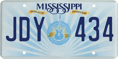 MS license plate JDY434