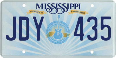 MS license plate JDY435