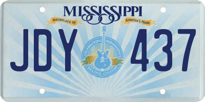 MS license plate JDY437