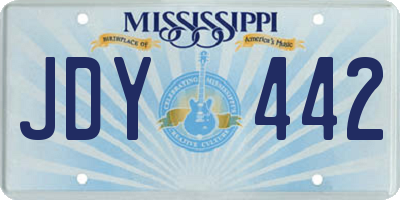 MS license plate JDY442