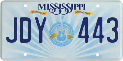 MS license plate JDY443