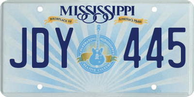 MS license plate JDY445