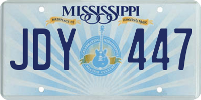 MS license plate JDY447