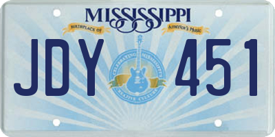 MS license plate JDY451