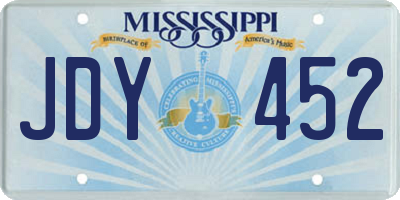 MS license plate JDY452