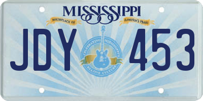 MS license plate JDY453