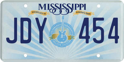 MS license plate JDY454