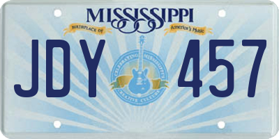 MS license plate JDY457