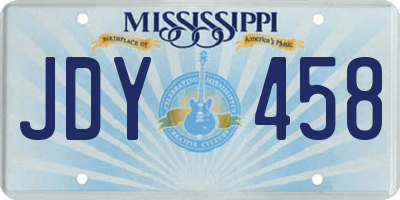 MS license plate JDY458