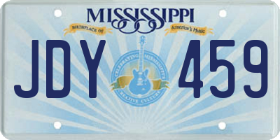 MS license plate JDY459