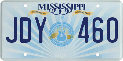 MS license plate JDY460