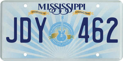 MS license plate JDY462