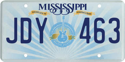 MS license plate JDY463