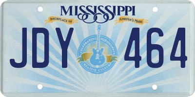 MS license plate JDY464