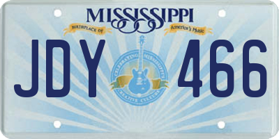 MS license plate JDY466