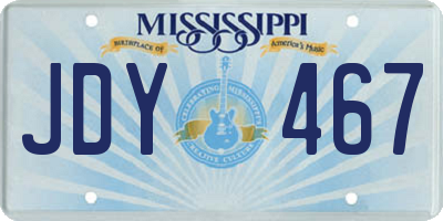 MS license plate JDY467