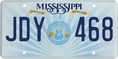 MS license plate JDY468