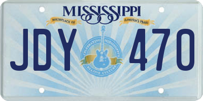 MS license plate JDY470