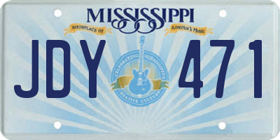 MS license plate JDY471