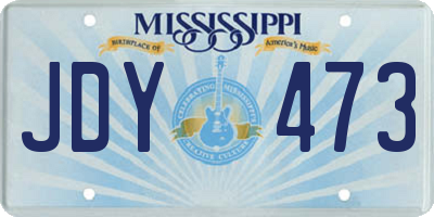 MS license plate JDY473
