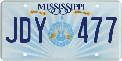 MS license plate JDY477