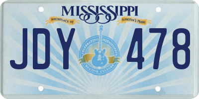 MS license plate JDY478
