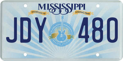 MS license plate JDY480