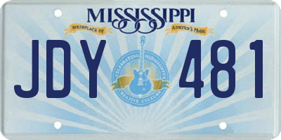 MS license plate JDY481