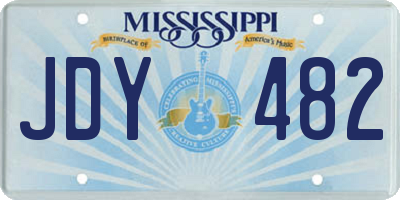 MS license plate JDY482