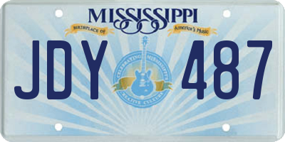 MS license plate JDY487