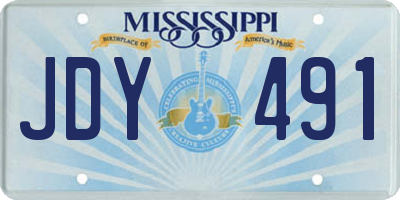 MS license plate JDY491