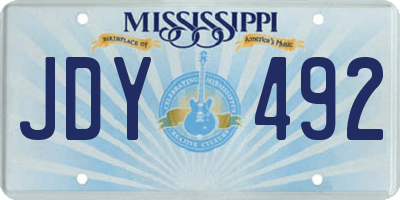 MS license plate JDY492