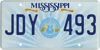 MS license plate JDY493