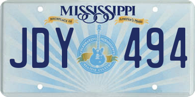 MS license plate JDY494