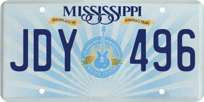 MS license plate JDY496