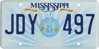 MS license plate JDY497