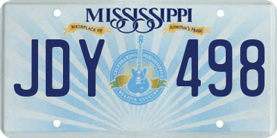 MS license plate JDY498