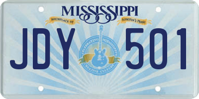 MS license plate JDY501
