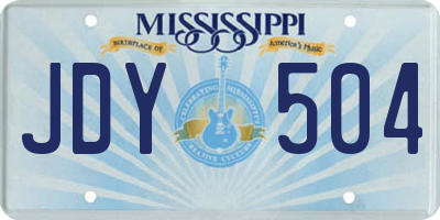 MS license plate JDY504