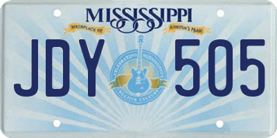 MS license plate JDY505
