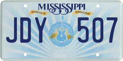 MS license plate JDY507