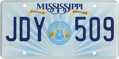 MS license plate JDY509